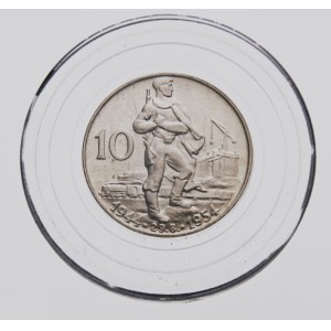 Czechoslovakia, 10 crowns 1954, 10th anniversary of the SNP, Proof,