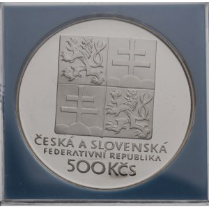 ČSFR, 500 koruna 1993, Československý tenis, Proof,