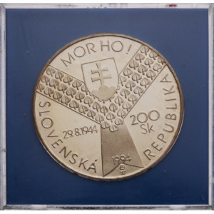 Slovensko, 200 Sk 1994, Vylodenie spojeneckýh vojsk v Normandii a ozbrojené protifašistické vystúpenie slovenského národa - 50. výročí, Proof,