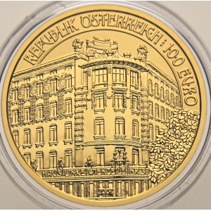 Rakousko, 100 Euro, 2007, Vídeňská secese, Proof