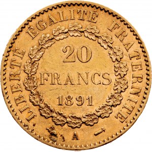 Francúzsko, 20 Frank 1891 A