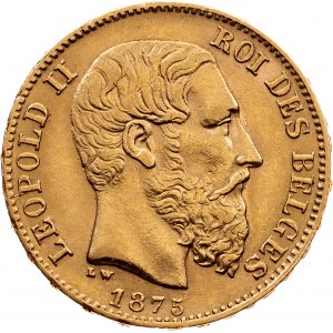 Leopold II., (1865 - 1909) 20 Fank 1875 Brusel