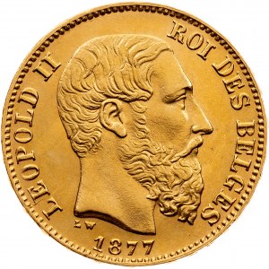 Leopold II., (1865 - 1909) 20 Fank 1877 Brusel