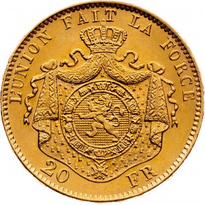 Leopold II., (1865 - 1909) 20 Fank 1877 Brusel