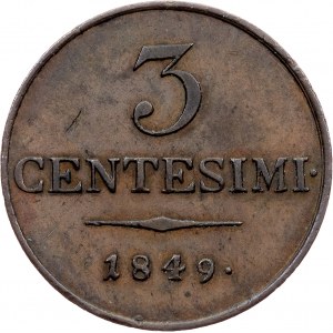 Fr. J. I., 3 centesimi 1849 M