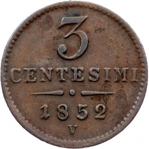 Fr. J. I., 3 centesimi 1852 V