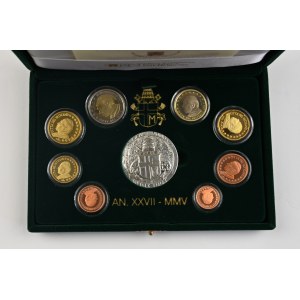 Vatikán, Sada pamětních mincí, 2005, Pontifikát Giovanni Paolo II., H.H. John Paul II., Jeho svatost Jan Pavel II.