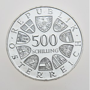Rakousko, 500 schilling 1982, 500 Jahre Druck in Österreich, Proof