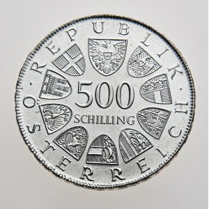 Rakousko, 500 schilling 1982, 80. Geburtstag von Leopold Figl, Proof