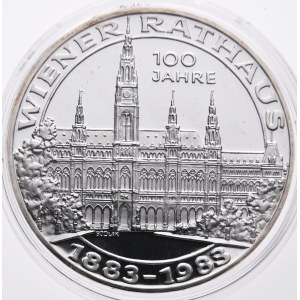 Rakousko, 500 schilling 1983, 100 Jahre Wiener Rathaus, Proof