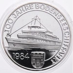 Rakousko, 500 schilling 1984, 100 Jahre Österr. Bodenseeschiffahrt, Proof