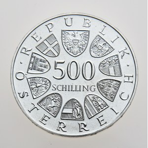 Rakousko, 500 schilling 1984, 700 Jahre Stiftskirche in Stams