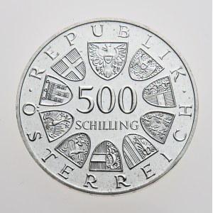 Rakousko, 500 schilling 1986, 300 Jahre Barockstift St. Florian