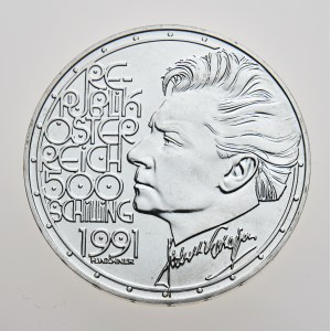 Rakousko, 500 schilling 1991, Herbert von Karajan
