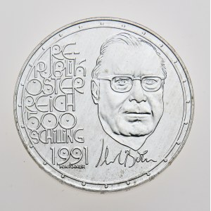 Rakousko, 500 schilling 1991, Karl Böhm