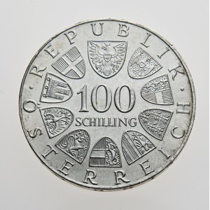 Rakousko, 100 schilling 1974, XII. Olympische Winterspiele (1. Ausgabe)