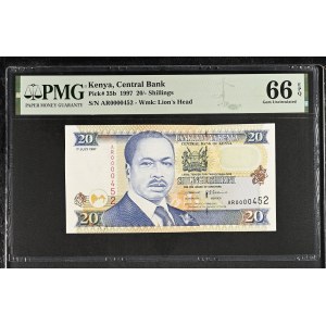 Kenya. 20 Shillings 1997 Low S/N 452