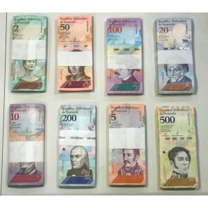 Venezuela. Complete Set 2018 8 Different Bundles Uncirculated 800 Banknotes