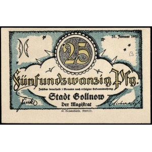 Poland. Goleniów 25 Fenigow 1921 Error Off Center Cut