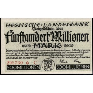 Germany. Hessen 500 Million Marks 1923