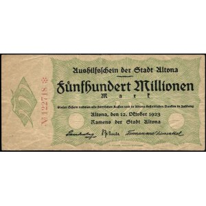 Germany. Hamburg Altona 500 Million Marks 1923