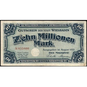 Germany. Wiesbaden 10 Million Marks 1923