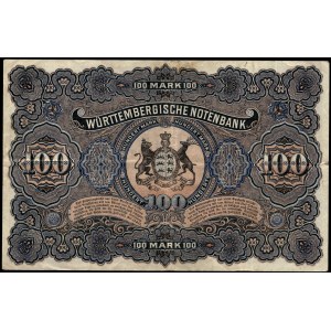 Germany. Würtemberg 100 Marks 1911