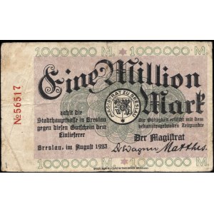 Poland. Wrocław 1 Million Marks 1923