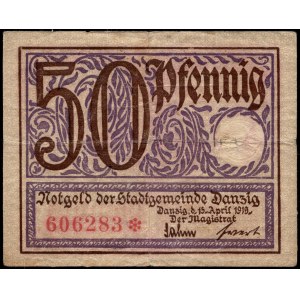 Danzig. 50 Fenigow Pfennig 1919
