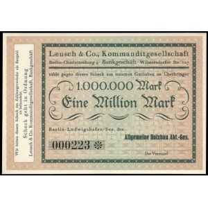 Germany. Berlin 1 Million Mark 1923 Low S/N 223