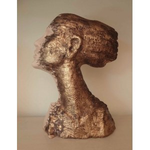 Krzysztof Sliwka (b.1965) Golden Profile, ceramic sculpture, unique, 2024