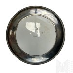 Stara Ozdobna Metalowa Miska z Porcelanowym Dnem i Motywem Florystycznym