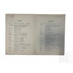 PRL, 1957 r. - Karta Menu Polish Ocean Lines MS “Batory”, Pierwsza Klasa, 2 IX 1957 r.