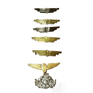 6 Railway Cap Badges, Mining Badge (?).