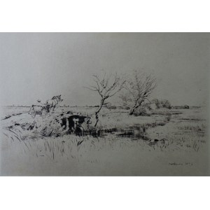 Józef Pankiewicz(1866-1940),Grobla w Doboju,1898