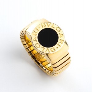 BULGARI, BULGARI TUBOGAS Collection: onyx gold ring