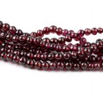 7 garnet beads strand necklace with diamond