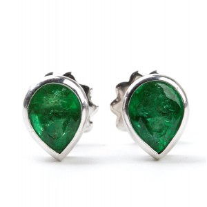Emerald gold earrings