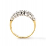 Diamond gold ring and earring demi parure