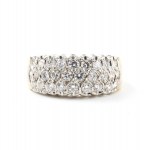 Diamond gold ring and earring demi parure