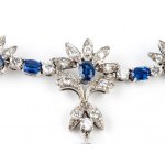 Floral sapphire diamond necklace
