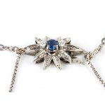 Floral sapphire diamond necklace