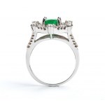 Emerald diamond gold ring
