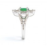 Emerald diamond gold ring