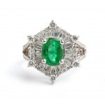 Emerald diamond gold ring