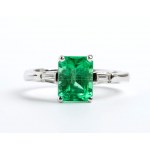 Emerald diamond gold ring