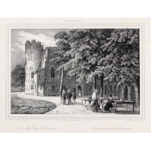 KSIĄŻ, STARY KSIĄŻ, WAŁBRZYCH. Widok zamku; rys. L.E. Lütke, wyd. E.H. Schroeder, 1865.