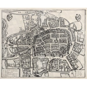 ŚWIDNICA. Widok miasta z lotu ptaka; M. Merian, ok. 1640.