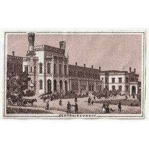WROCŁAW. Main railway station; ca. 1860.