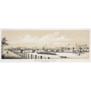 WROCŁAW. Most Uniwersytecki - wizualizacja projektu autorstwa J.W. Schwedlera; lit. W. Loeillot, 1868.